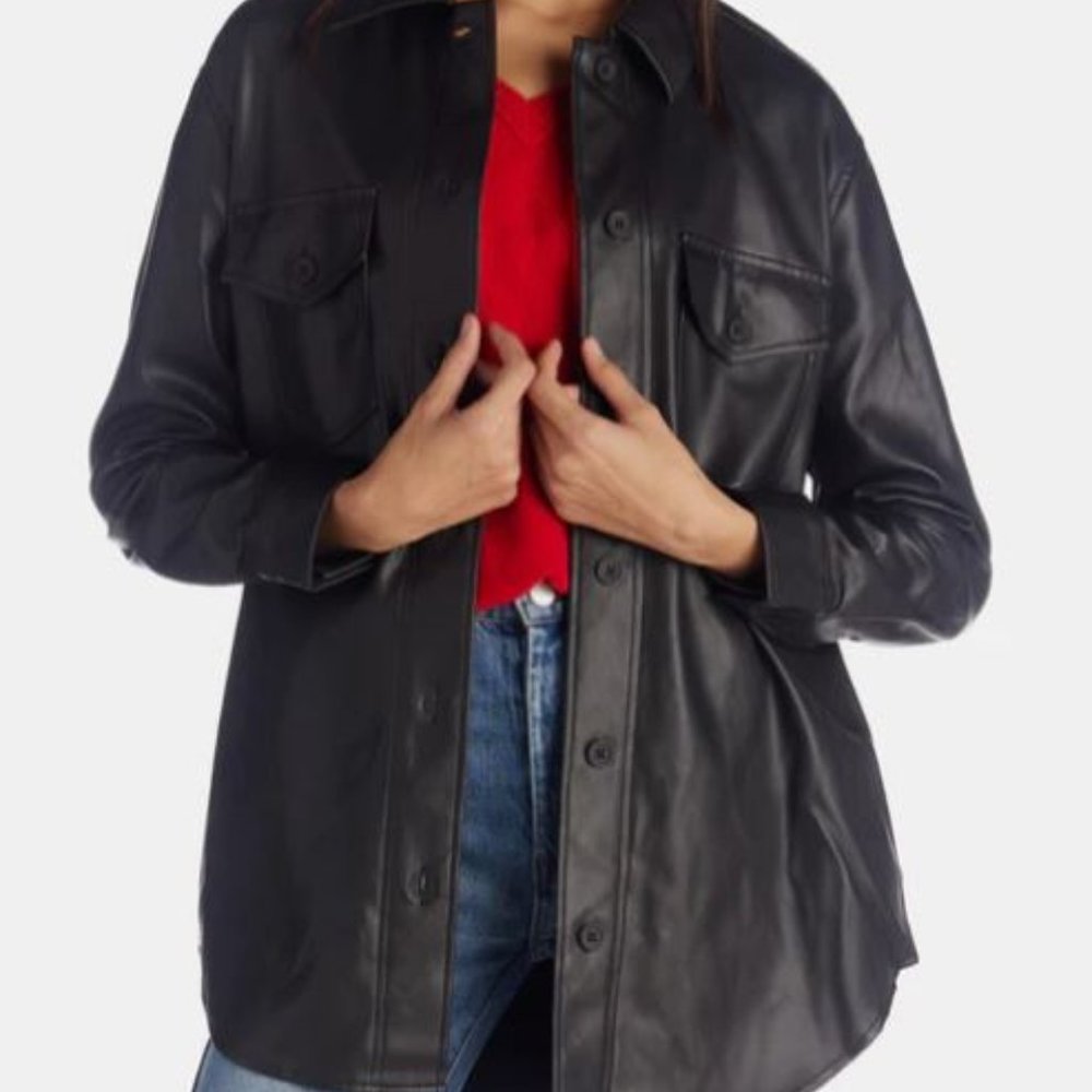 Vegan Leather Pocket Shirt